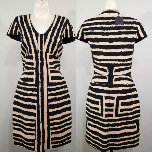 Nwt Anthropologie 4C.(4 Collective) Dress 10 Womens Segmented Labyrinth Sheath - Picture 3 of 16